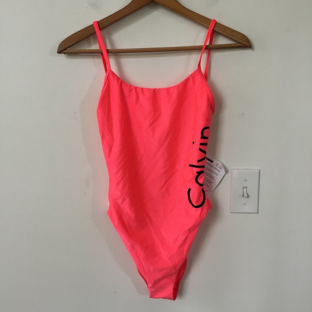 Calvin Klein Cheeky Scooped One Piece Swimsuit - Picture 6 of 11